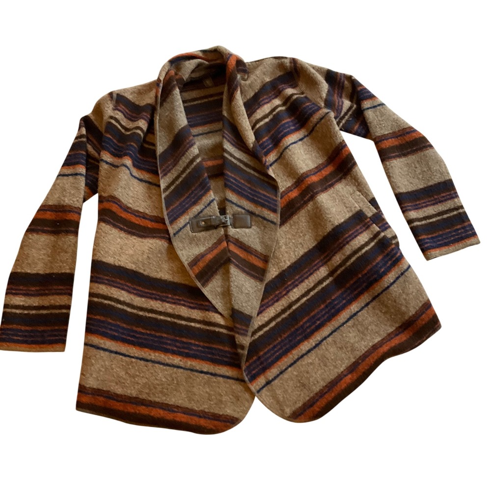 Fenn Wright Manson Studio Striped Shawl Collar Cardigan Women's Small Wool Blend